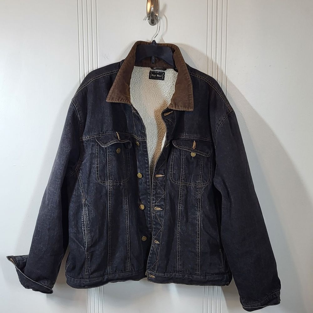 High Noon Men's Sherpa Lined Denim Jean Jacket